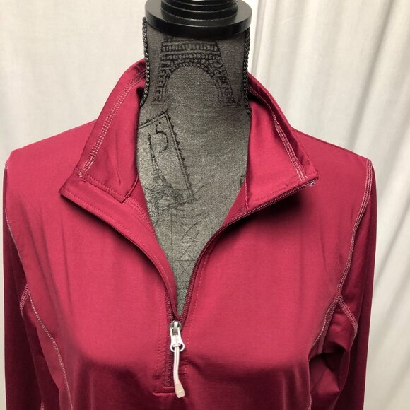 Storm Creek Activewear Sweatshirt Womens Size Large Burgundy Partial Zip Jacket - Picture 2 of 6